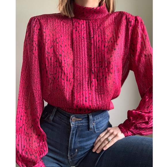Vintage Tops - Vintage Nicola high neck blouse